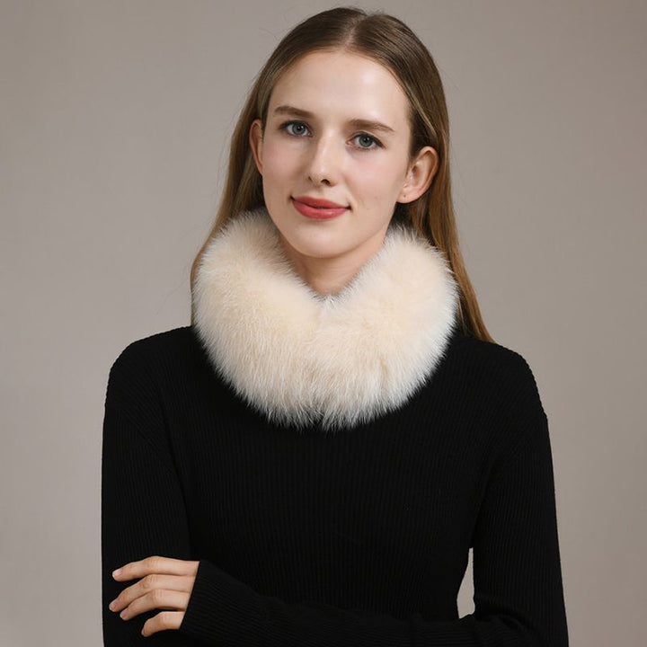 Women’s Real Fox Fur Collar Scarf Genuine Plush Winter Neck Warmer Wrap