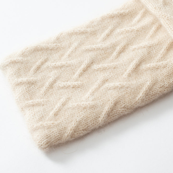 Cozy Pure Cashmere Chunky Knit Buttoned Scarf