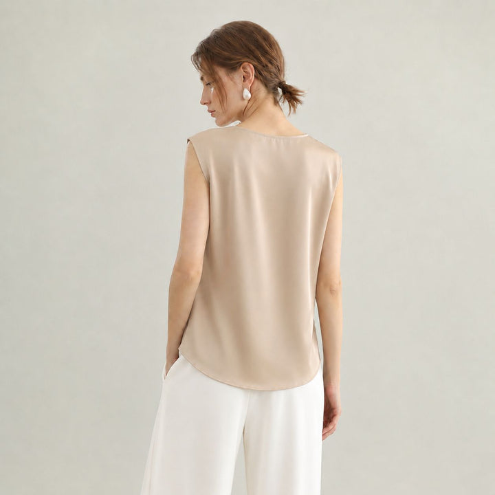 Women's Mulberry Silk Sleeveless V-Neck Blouse