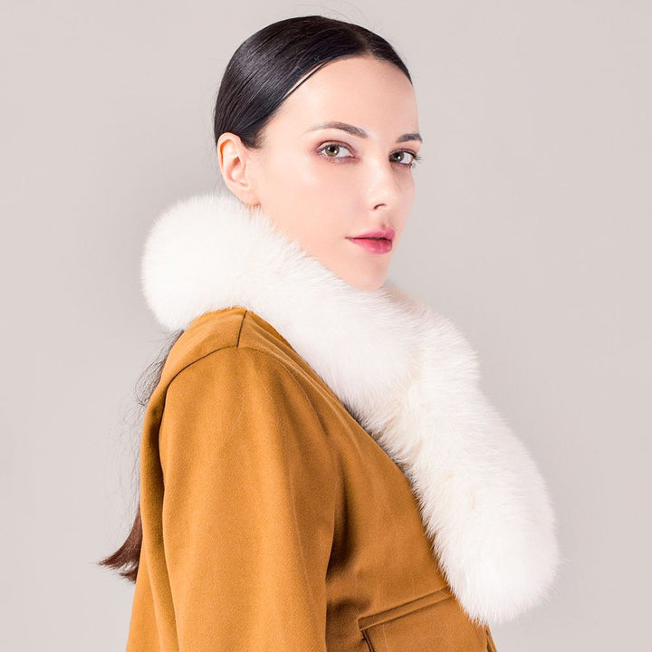 Women’s Real Fox Fur Scarf Winter Fluffy Soft Collar Wrap for Coats & Jackets