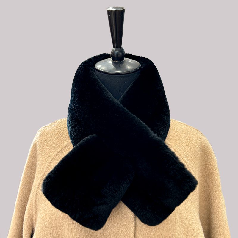 Soft Real Rabbit Fur Scarf for Women Warm Winter Collar Wrap