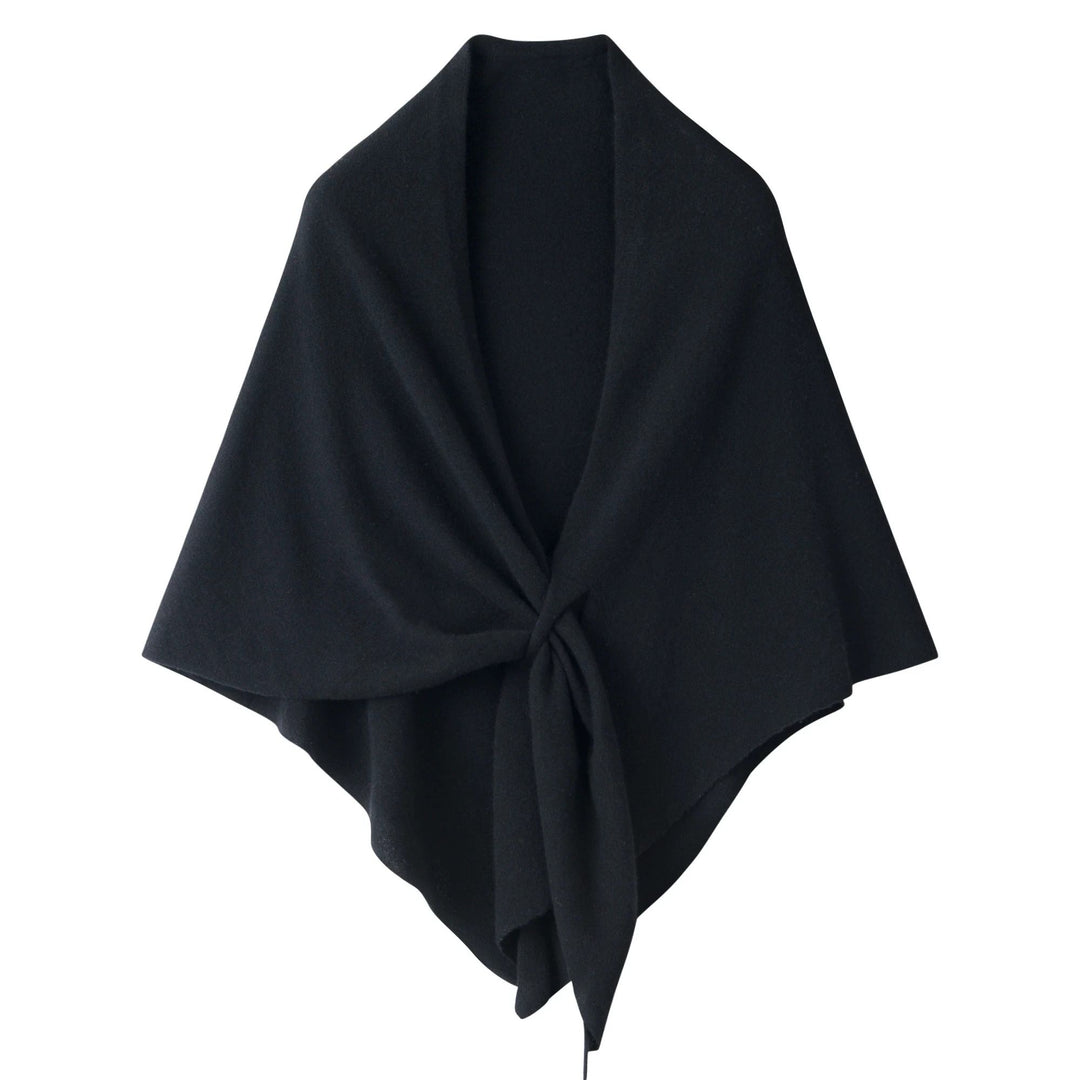 100% Pure Cashmere Shawl Wrap for Women Soft Lightweight Knit Cape Poncho with Front Tie Elegant Warm Shoulder Wrap for Fall Winter