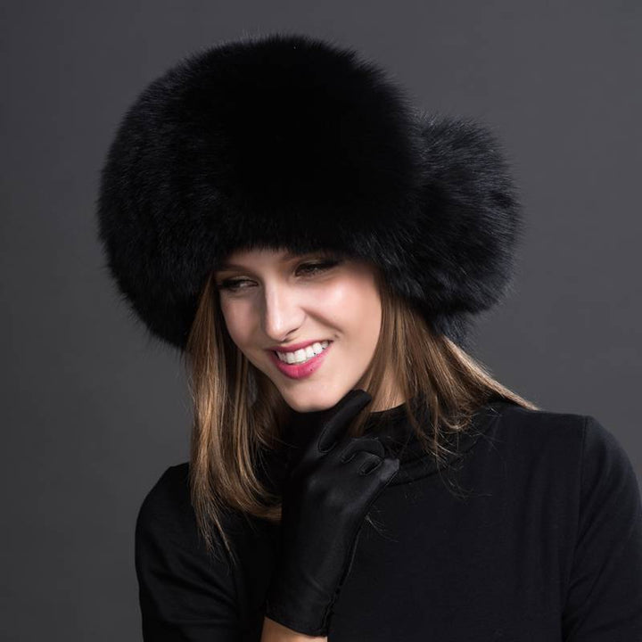 Real Fox Fur Trapper Hats for Women Winter Outdoor Cold Weather Fluffy Fuzzy Furry Genuine Fur Hats