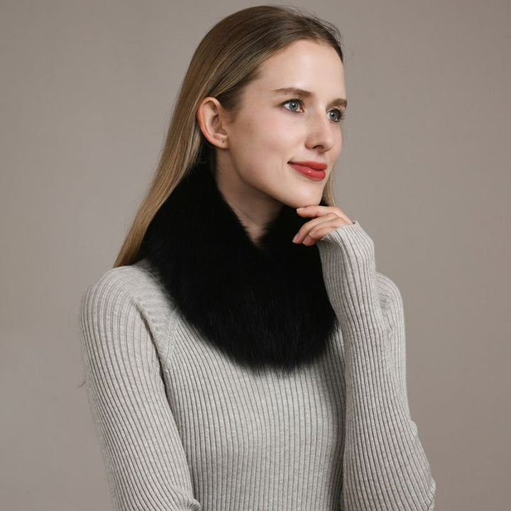 Women’s Real Fox Fur Collar Scarf Genuine Plush Winter Neck Warmer Wrap