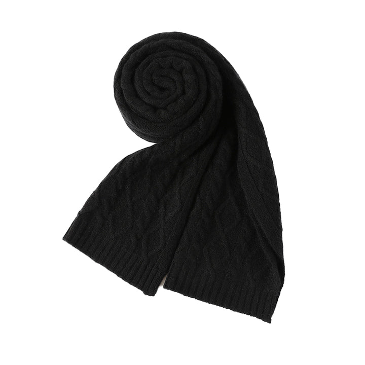 Unisex Cable Knit Long 100% Pure Cashmere Scarf