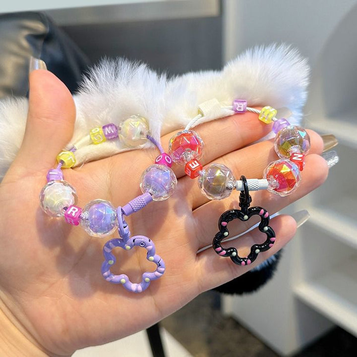 Fluffy Rabbit Fur Cat Keychain Cute Pom Pom Bag Charm Key Ring