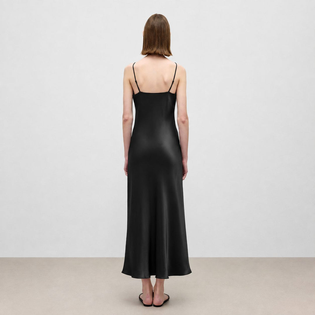 Mulberry Silk V-Neck Long Slip Dress
