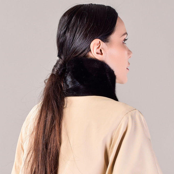 Women's Double-Sided Real Mink Fur Scarf Luxury Winter Lightweight & Elegant Collar Wrap with Slot Loop