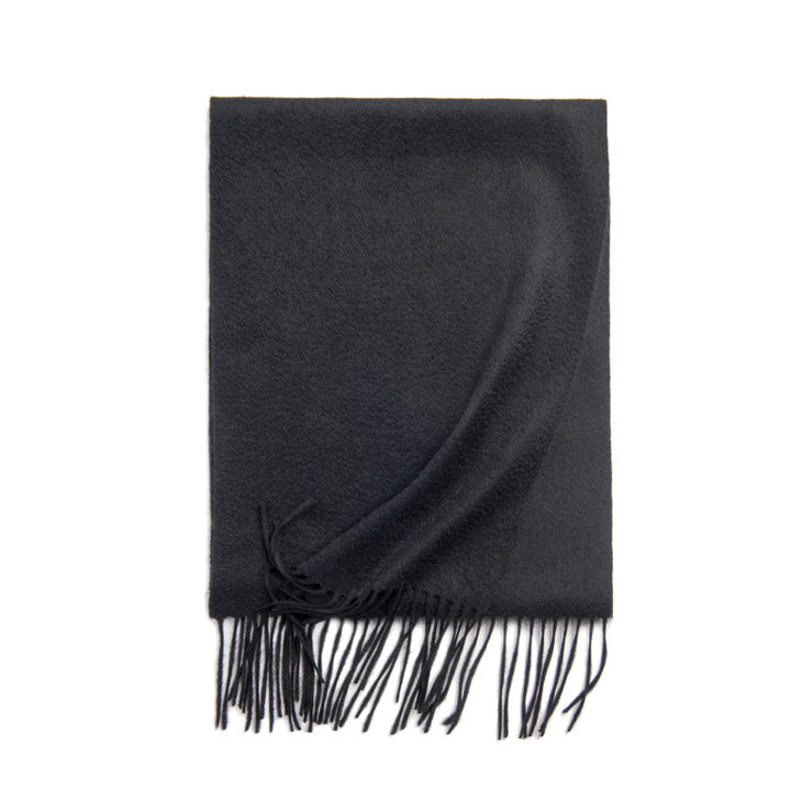 Basic Solid Color Long Cashmere Scarf with Tassels