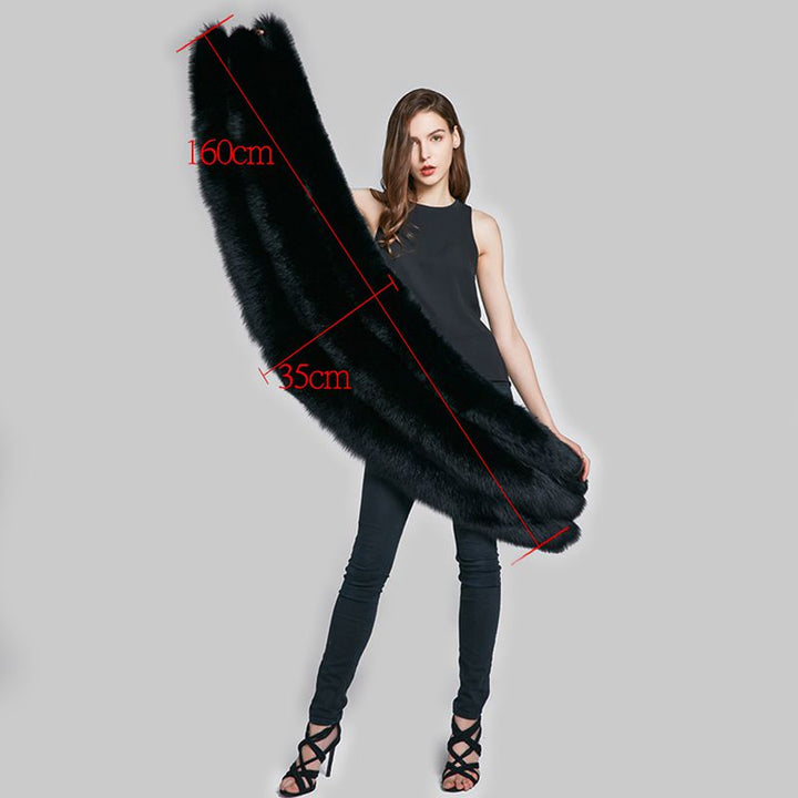 Luxury Real Fox Fur Shawl Wrap for Women Plush Evening Cape Stole