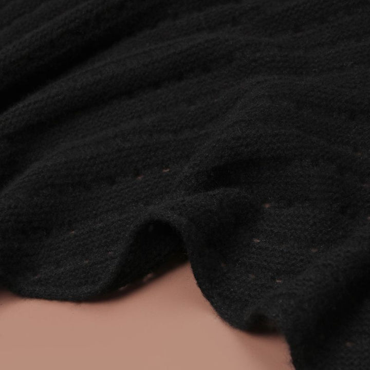 100% Pure Cashmere Pom-Pom Long Triangle Scarf Wrap