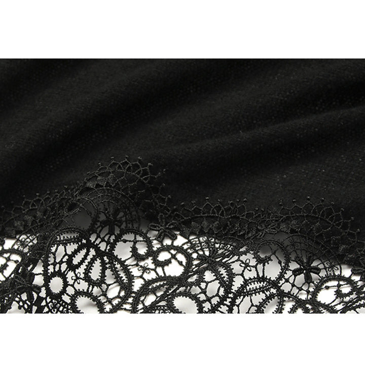 Elegant Lace Trim Soft Cashmere Shawl Wrap