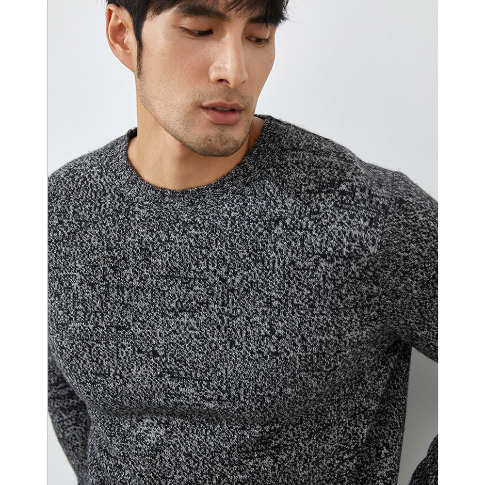 Men's Luxury Marled Crewneck 100% Cashmere Sweater