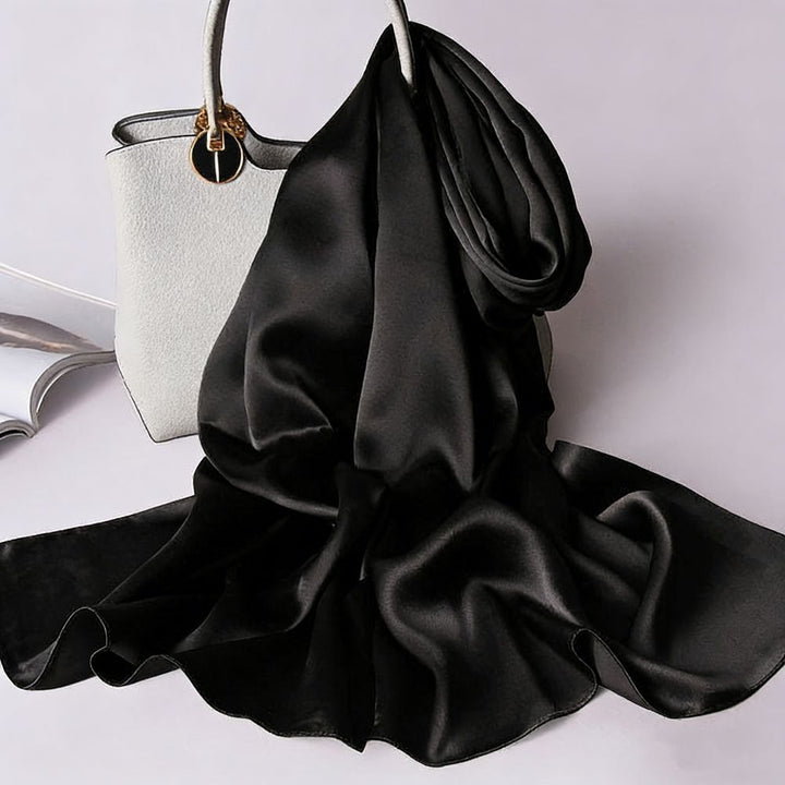 69" x 21" Classic Solid Color 100% Mulberry Silk Long Scarf for Women