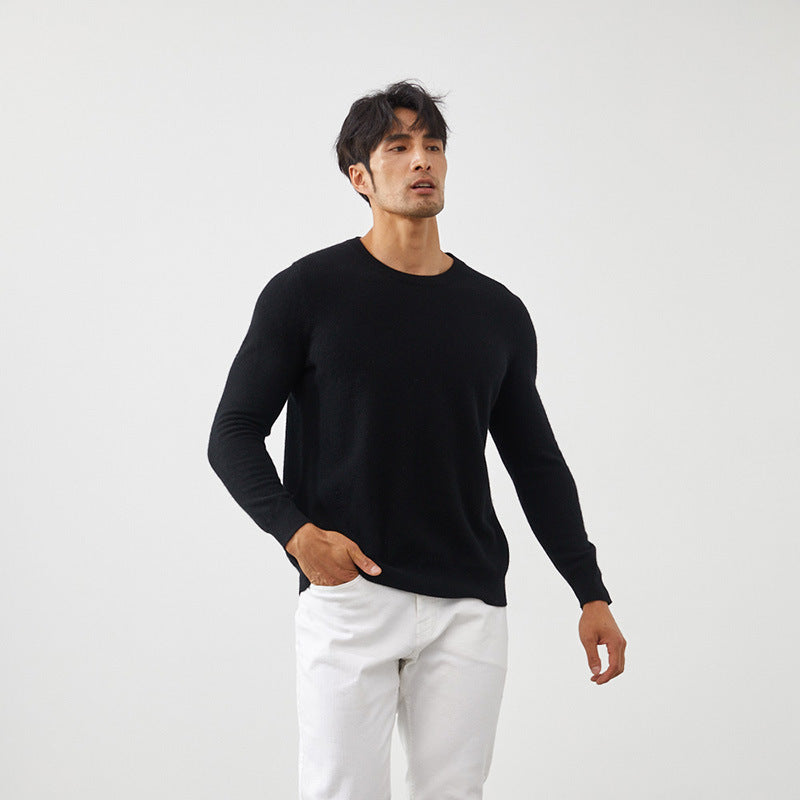 Men's Classic Crew Neck 100% Cashmere Pullover Sweater