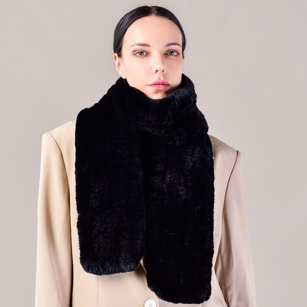 Real Rabbit Fur Scarf Women Winter Soft Warm Fashion Long Scarves