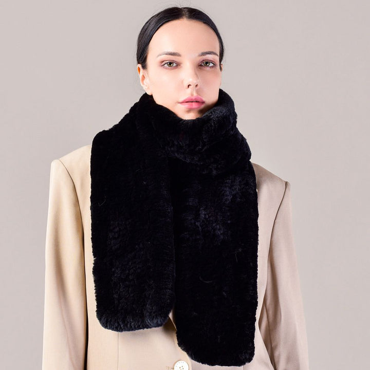 Real Rabbit Fur Scarf Women Winter Soft Warm Fashion Long Scarves
