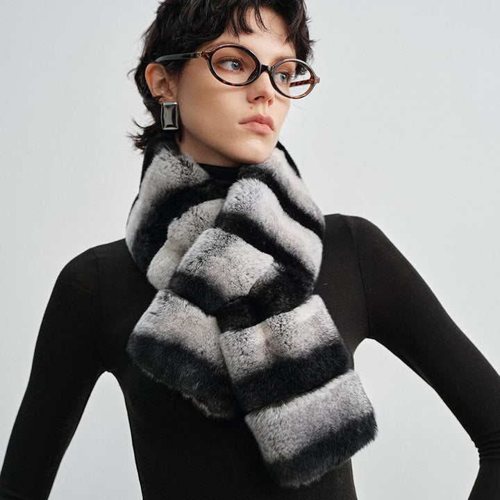 Women's Ombre Rabbit Fur Winter Warm Wrap Scarf