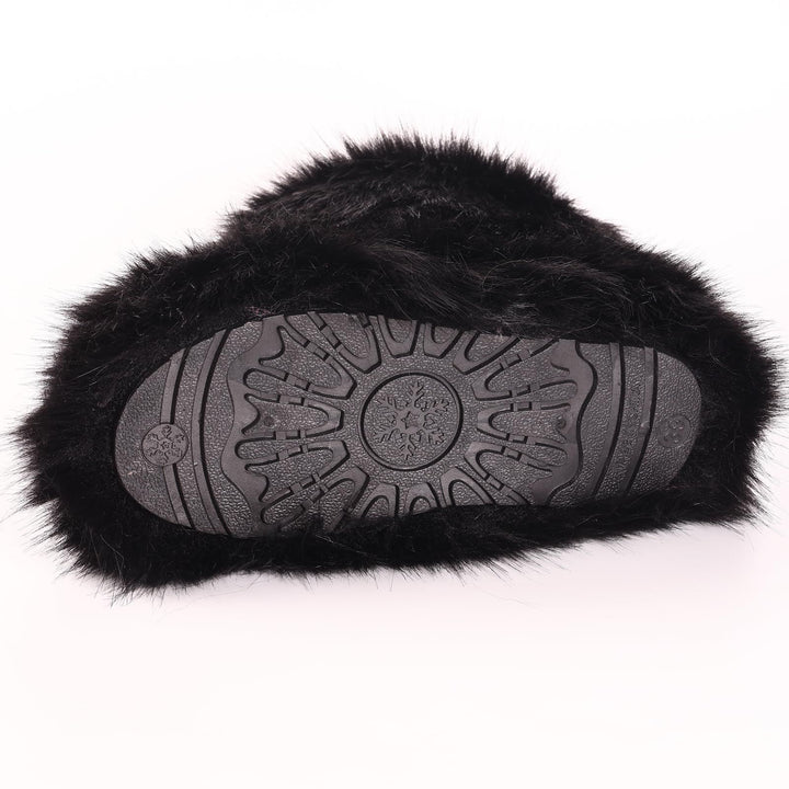 Faux Fox Fur Snow Boots for Women Winter Furry Cozy Slip-On Ankle Fur Boots