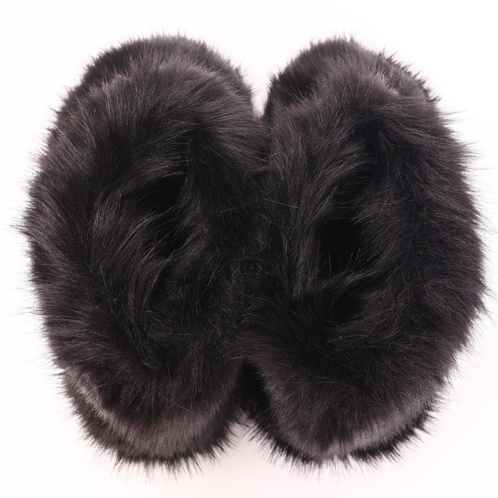 Faux Fox Fur Snow Boots for Women Winter Furry Cozy Slip-On Ankle Fur Boots