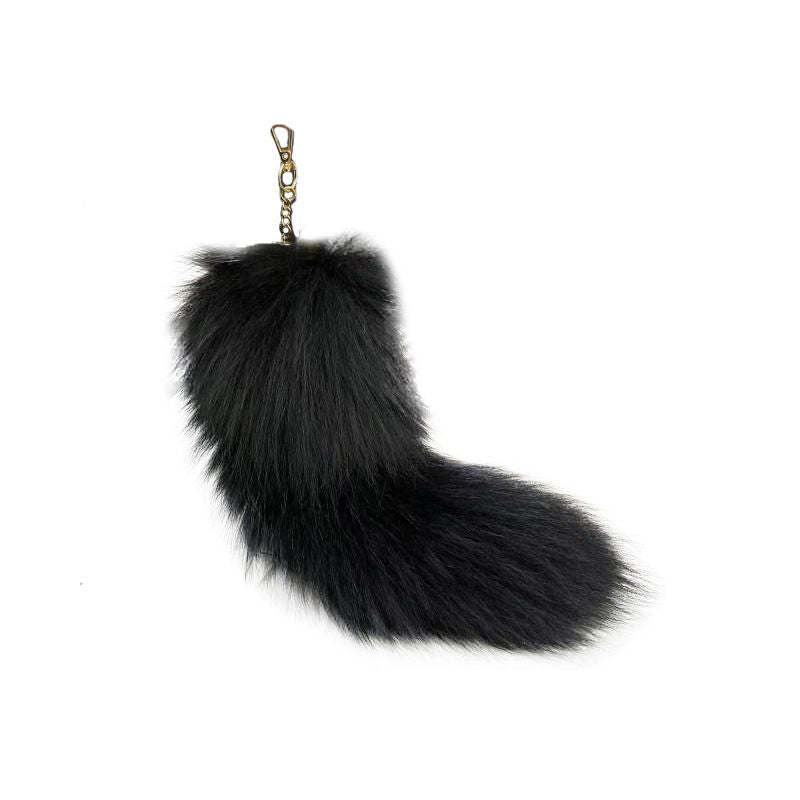 Natural Color Real Fox Fur Tail Keychain Oversized Fluffy Plush Bag Charm