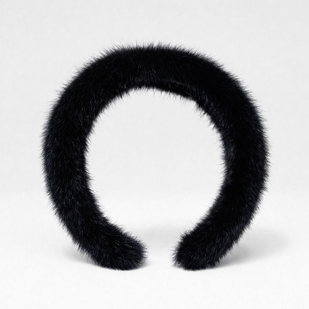 Elegant Real Mink Fur Headband for Women Soft Fuzzy Hairband Hair Accessory