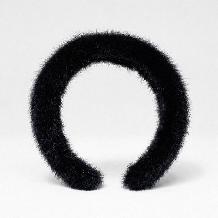 Elegant Real Mink Fur Headband for Women Soft Fuzzy Hairband Hair Accessory