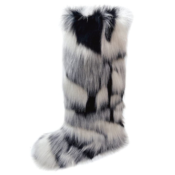 Womens Faux Fur Boot Winter Fluffy Long Furry Boots for Girls Outdoor Fuzzy Knee-High Boots