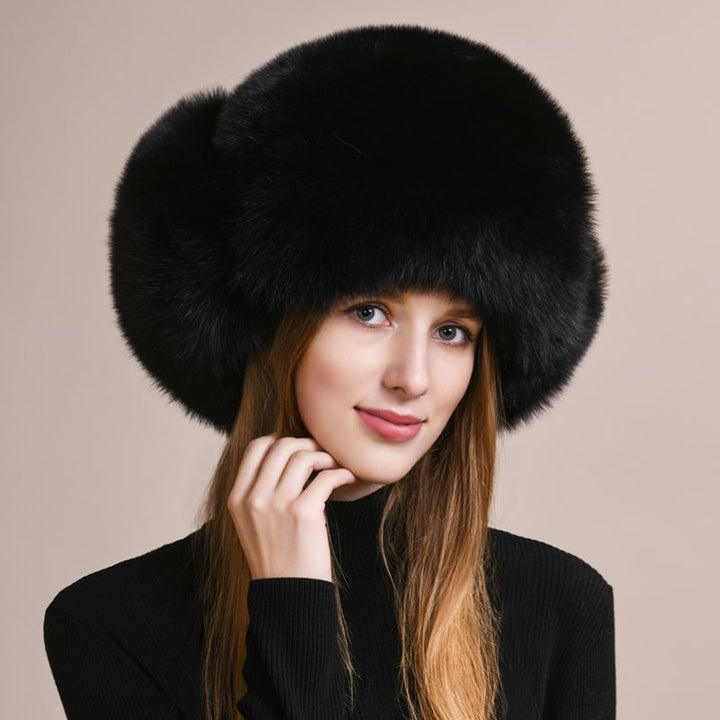 Luxury Genuine Fox Fur Trapper Hat Full Pelt Winter Pom Pom Hat Cold Wether Ushanka for Women