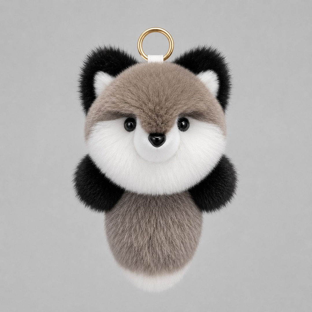 Cute Real Rabbit Fur Fox Keychain Fluffy Plush Furry Animal Bag Charm