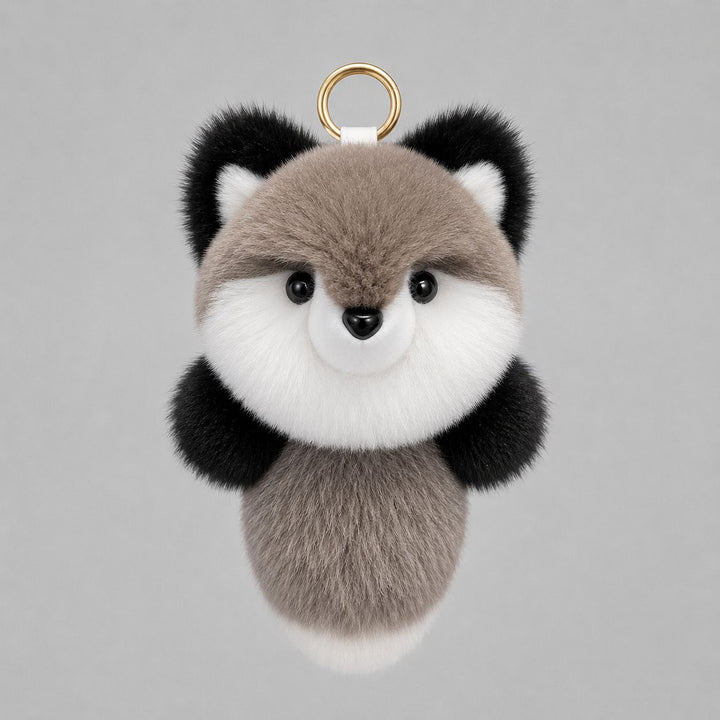 Cute Real Rabbit Fur Fox Keychain Fluffy Plush Furry Animal Bag Charm