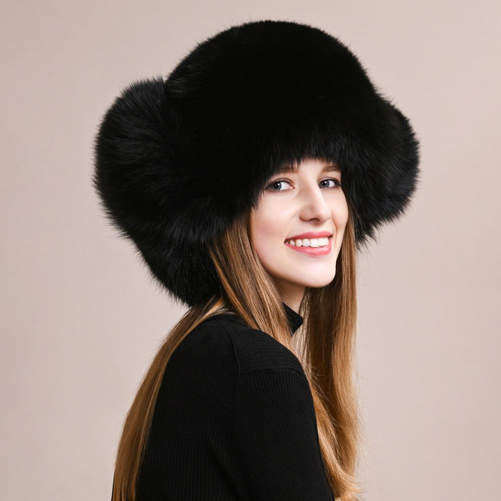 Luxury Genuine Fox Fur Trapper Hat Full Pelt Winter Pom Pom Hat Cold Wether Ushanka for Women