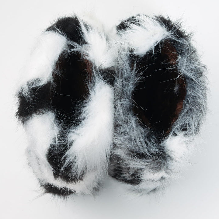 Vibrant Patchwork Faux Fur Boots Women Colorful Winter Furry Snow Boots Footwear
