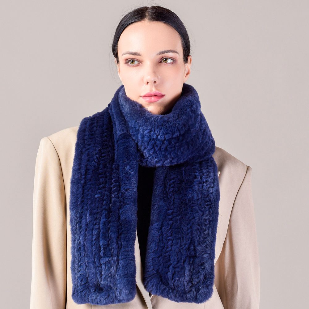 Real Rabbit Fur Scarf Women Winter Soft Warm Fashion Long Scarves