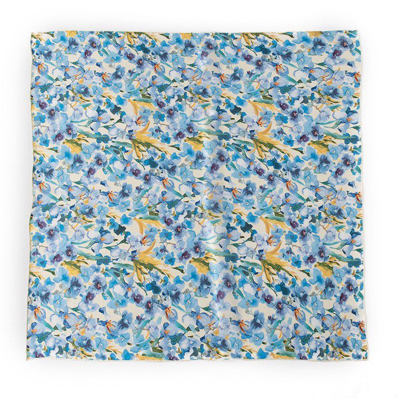 35" x 35" Floral Printed Large Silk Sqaure Scarf Women's Mulberry Silk Head Wrap