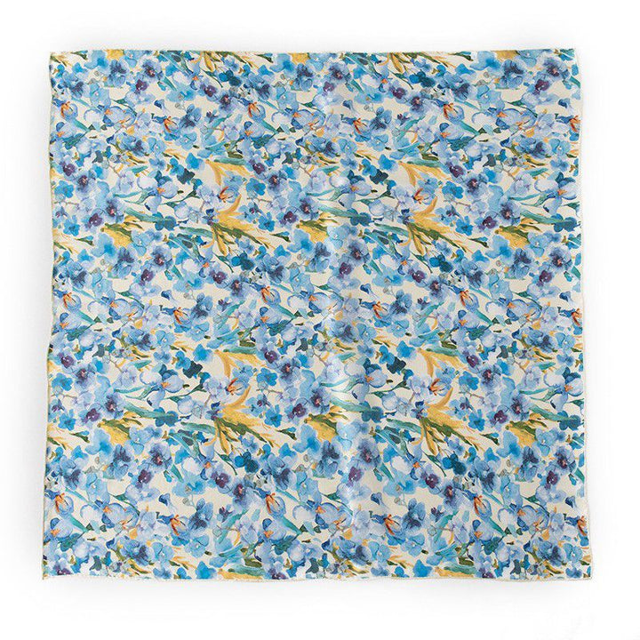 35" x 35" Floral Printed Large Silk Sqaure Scarf Women's Mulberry Silk Head Wrap