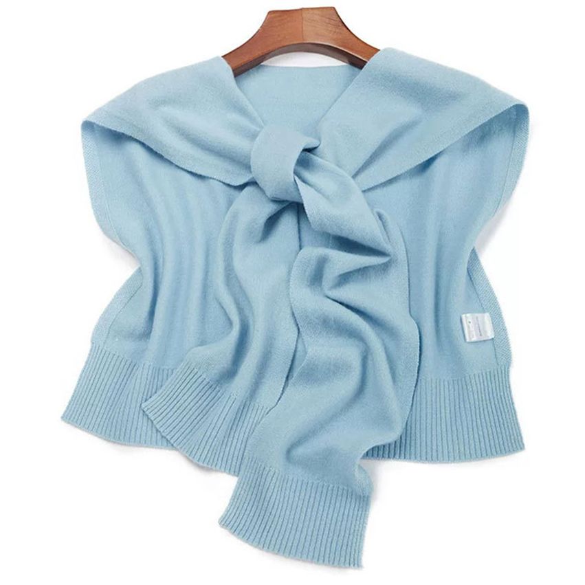Soft Simple Style Women Elegant 100% Cashmere Shawl with Sleeves