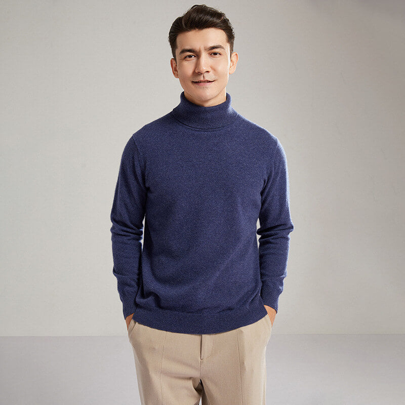 Men's Classic 100% Cashmere Turtleneck Sweater