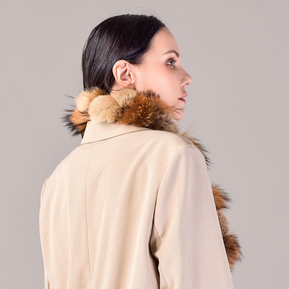 Pom-Pom Rabbit Fur Mixed Fox Fur Scarf Winter Luxury Accessory