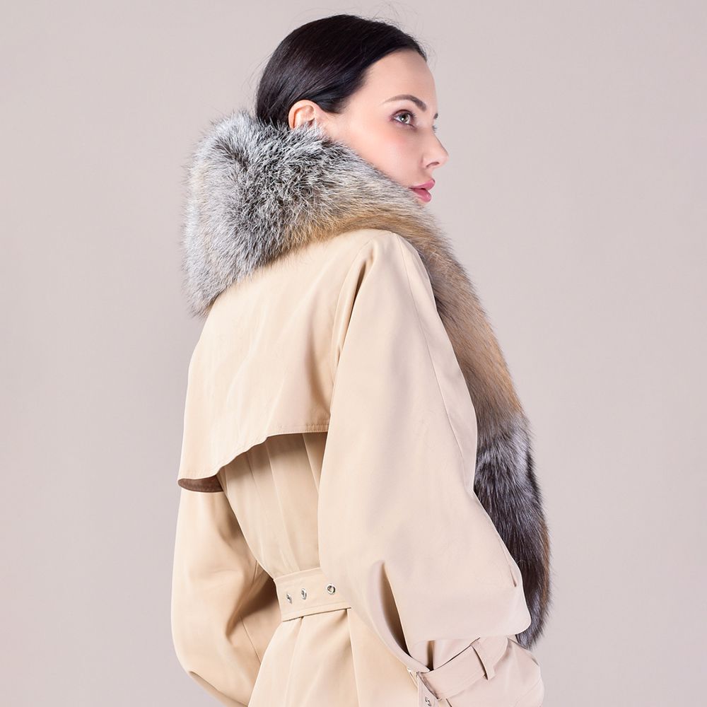 Women's Large Size Real Fox Fur Scarf Winter Luxury Warm Fur Collar
