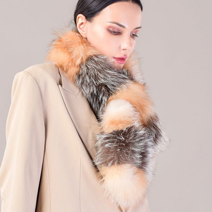 Genuine Fox Fur Scarf Luxe Fluffy Winter Neck Wrap