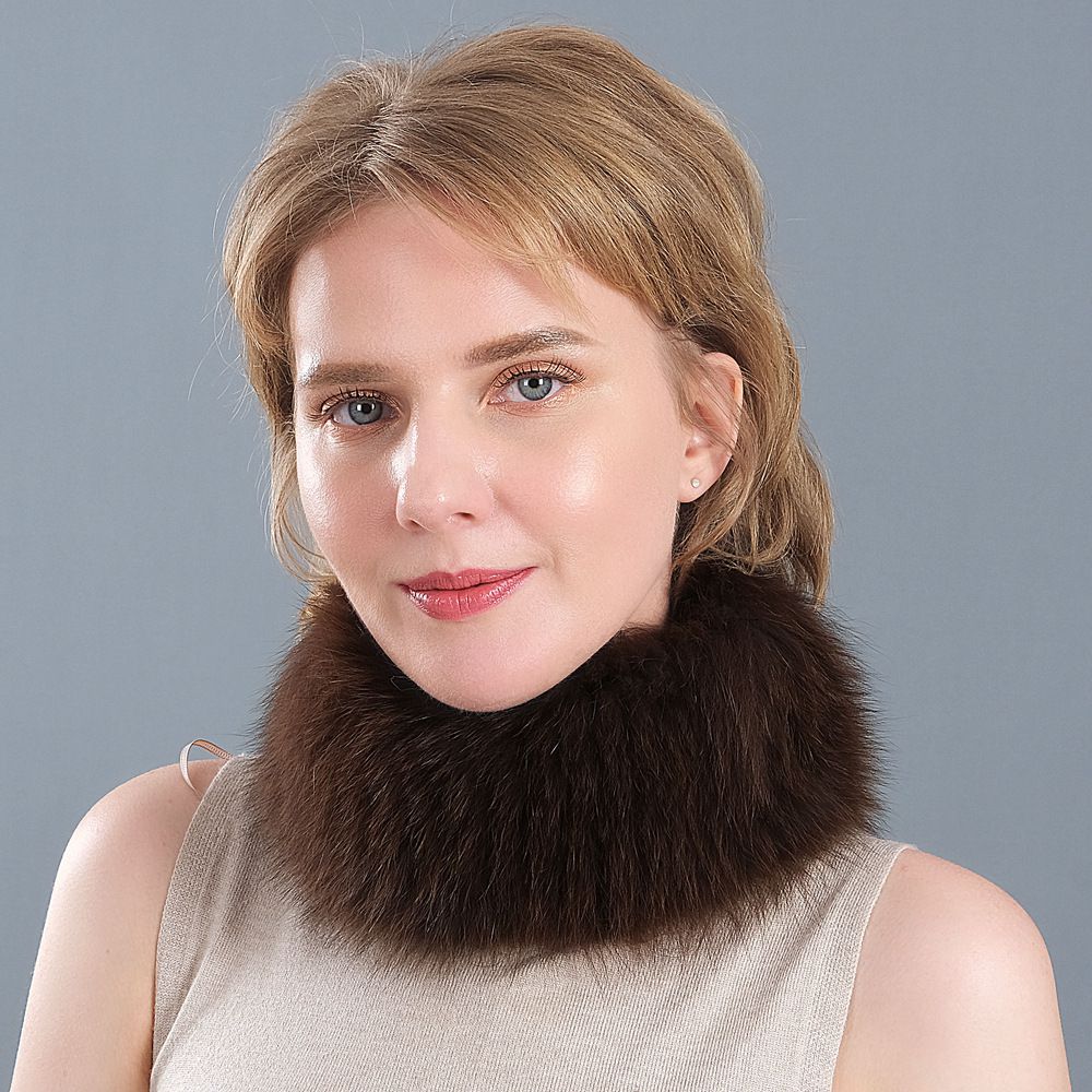Genuine Fox Fur Scarf & Headband Luxurious 2-in-1 Winter Accessory