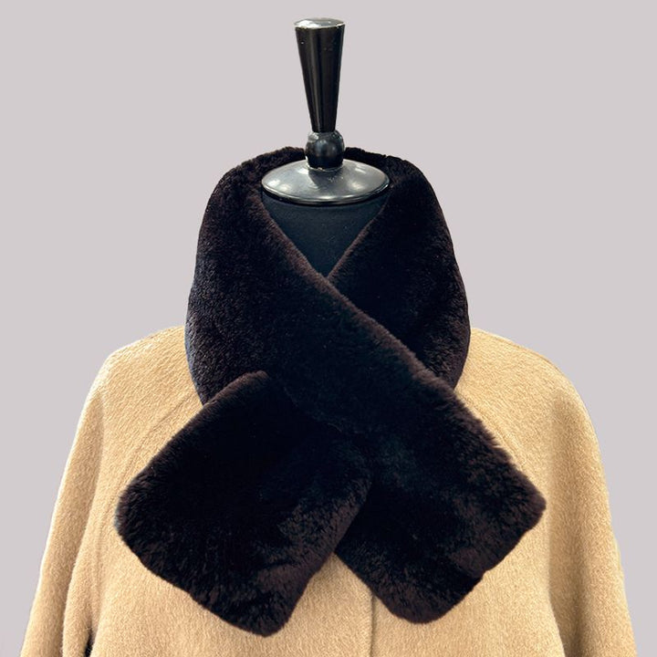 Soft Real Rabbit Fur Scarf for Women Warm Winter Collar Wrap