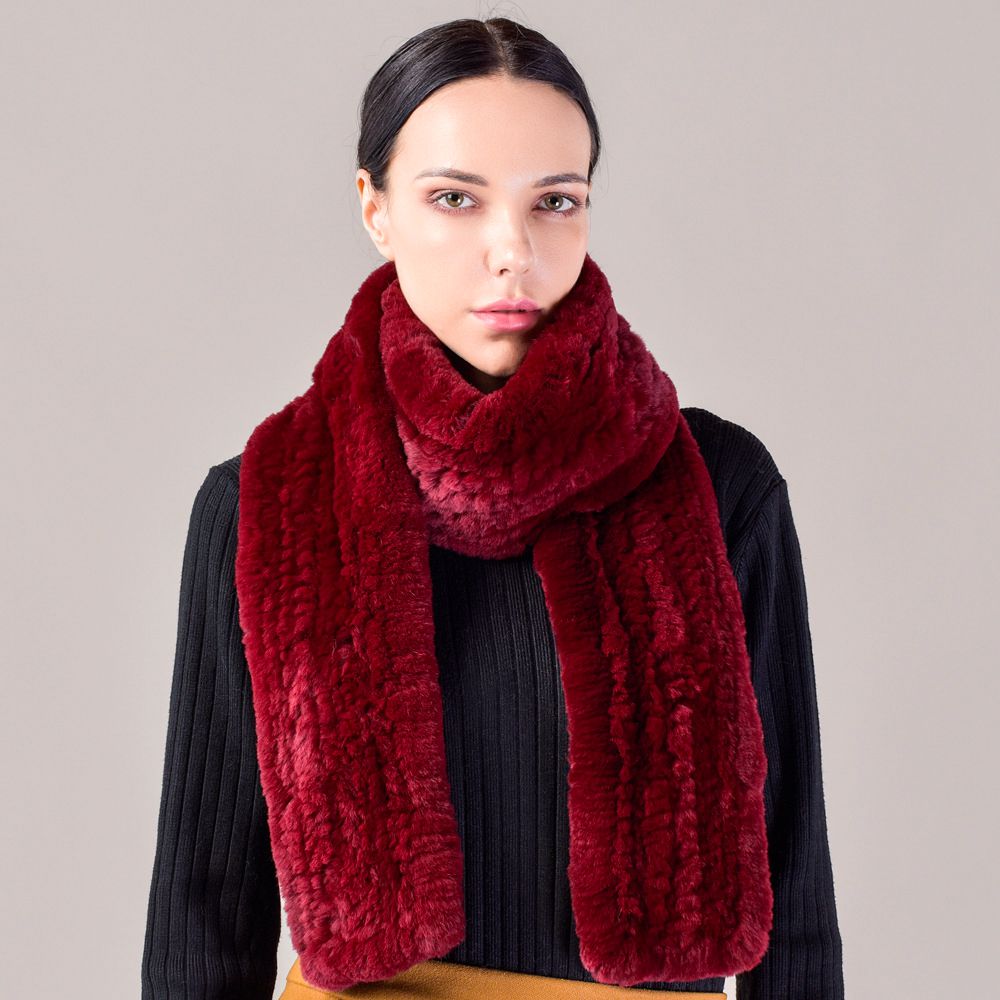 Real Rabbit Fur Scarf Women Winter Soft Warm Fashion Long Scarves