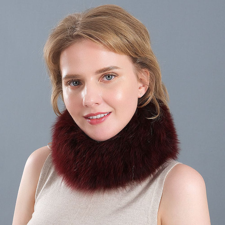Genuine Fox Fur Scarf & Headband Luxurious 2-in-1 Winter Accessory