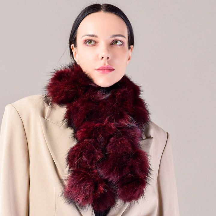 Fluffy Genuine Fox Fur Scarf Women Fashion Winter Warm Neck Wrap