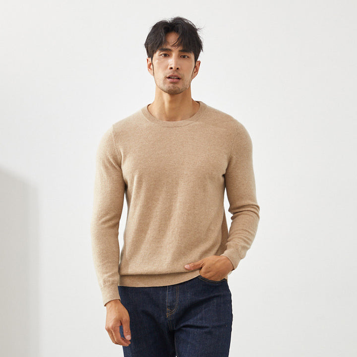 Men's Classic Crew Neck 100% Cashmere Pullover Sweater