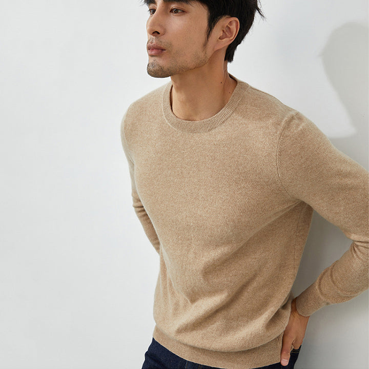 Men's Classic Crew Neck 100% Cashmere Pullover Sweater