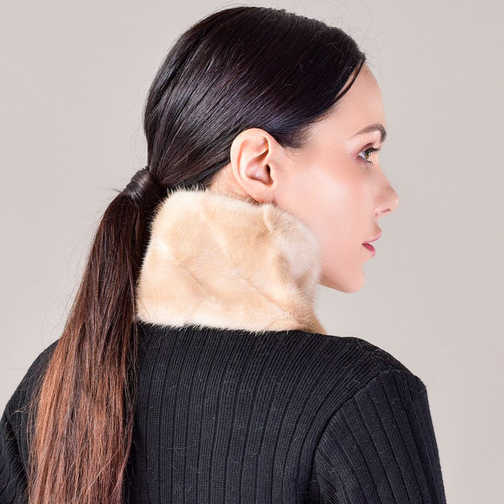Women's Double-Sided Real Mink Fur Scarf Luxury Winter Lightweight & Elegant Collar Wrap with Slot Loop