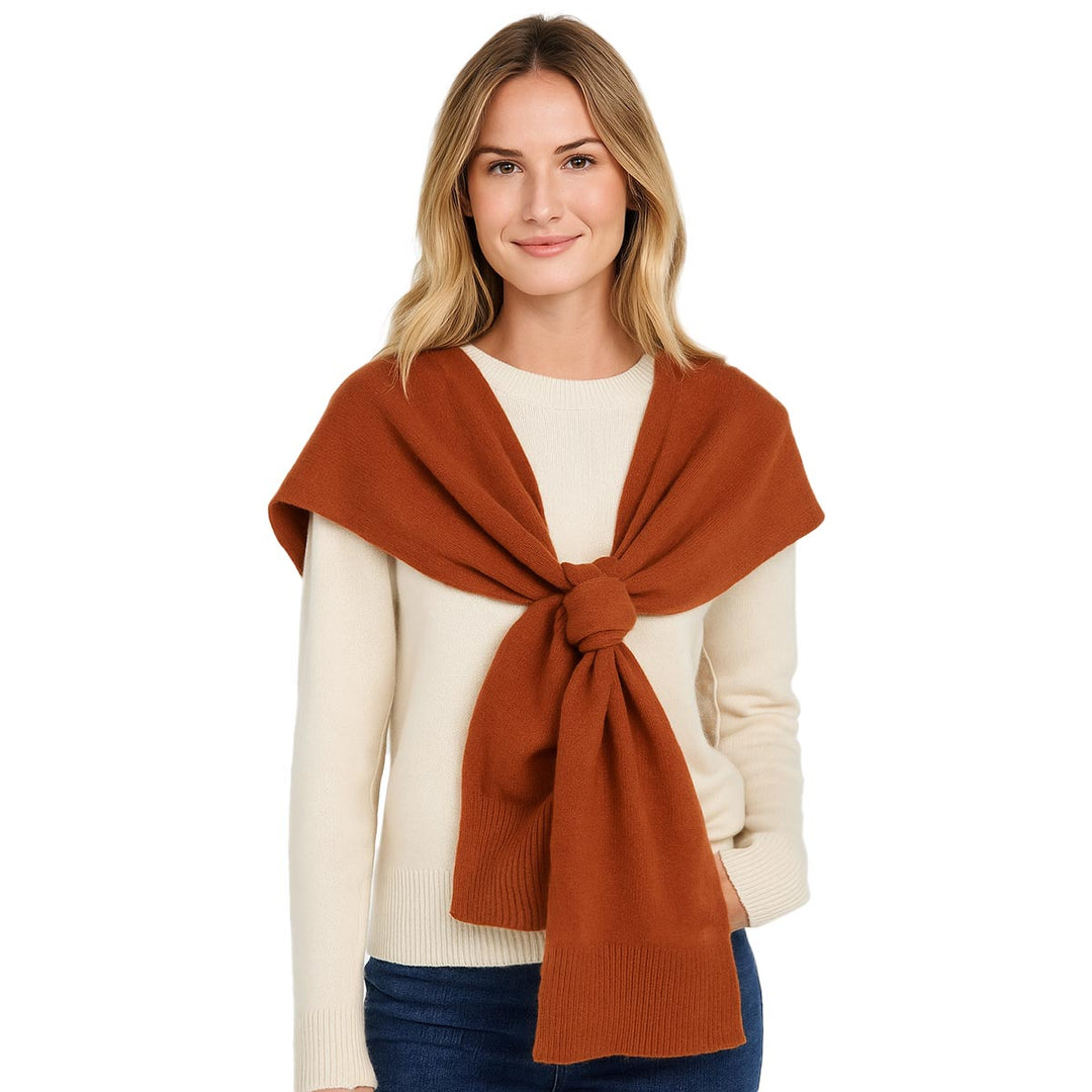 Soft Layering Women's Versatile 100% Cashmere Shawl with Sleeve